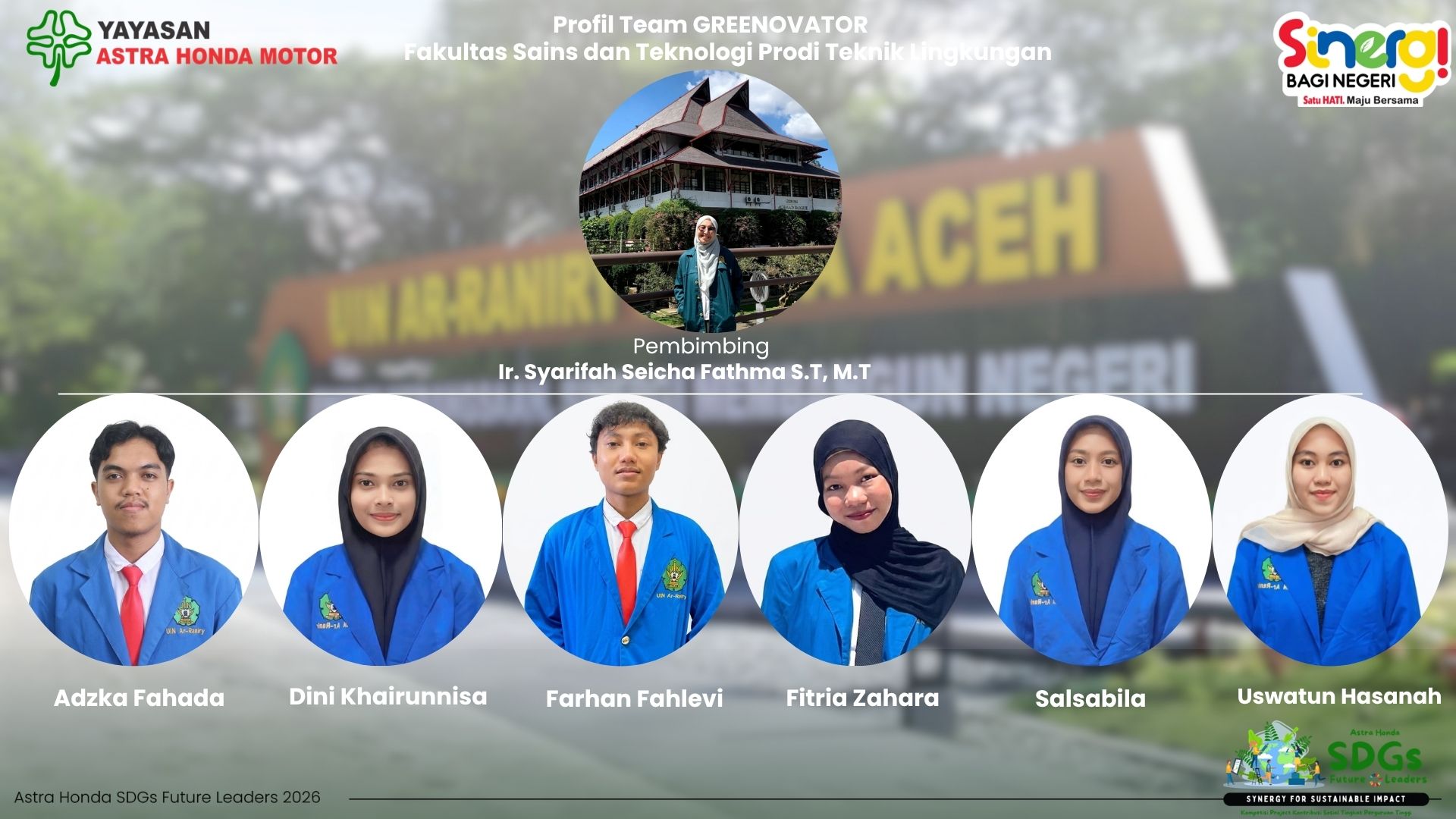 Tim Greennovator, Mahasiswa Teknik Lingkungan FST Raih Juara I Astra Honda SDGs Future Leaders 2026
